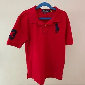 Polo Ralph Lauren Boys Red Color Polo Shirt Kids Size L 14-16